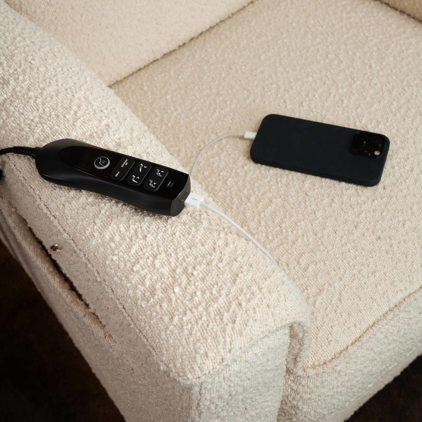 Willa Deluxe Power Glider Recliner w/Heat&Massage in Performance Beach Eco-Weave