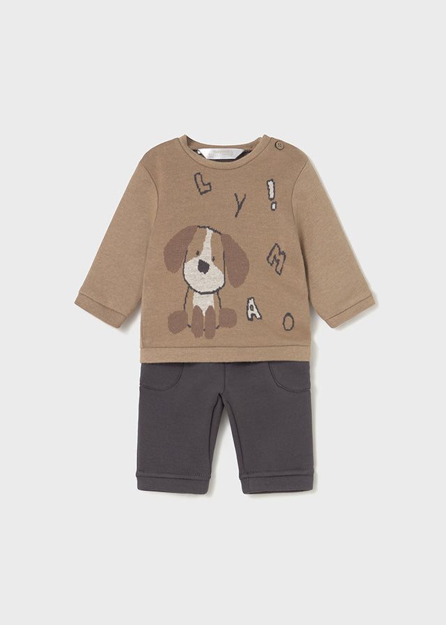 MAYORAL BOY PANTS AND PUPPY SWEATSHIRT