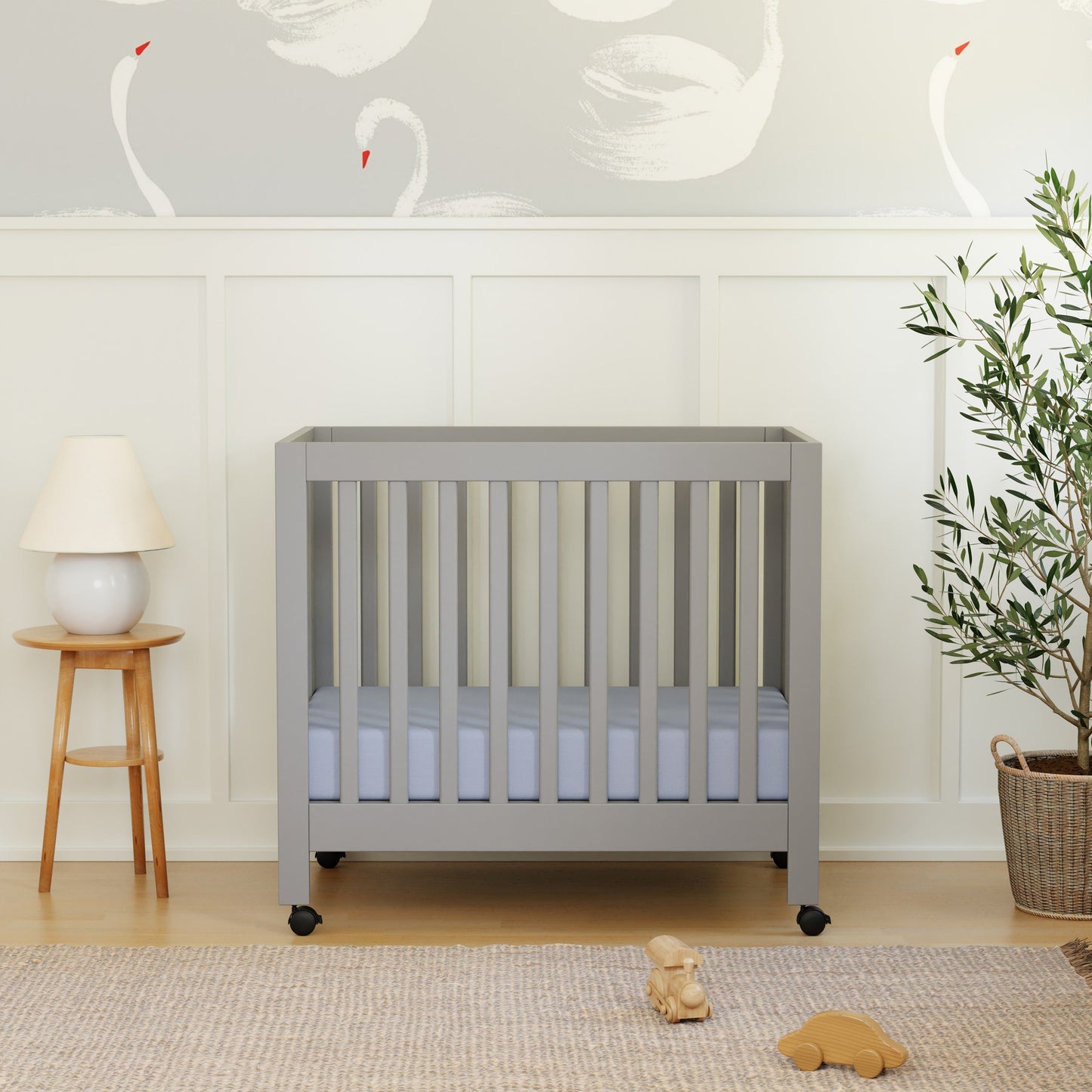 Origami Mini Crib in Light Sage