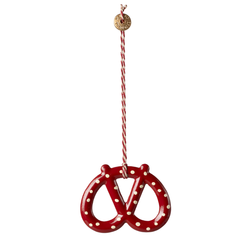 MAILEG METAL ORNAMENT, PRETZEL - DOT