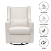 Kiwi Glider Recliner w/ Electronic Control and USB in Ivory Boucle w/Gold Base