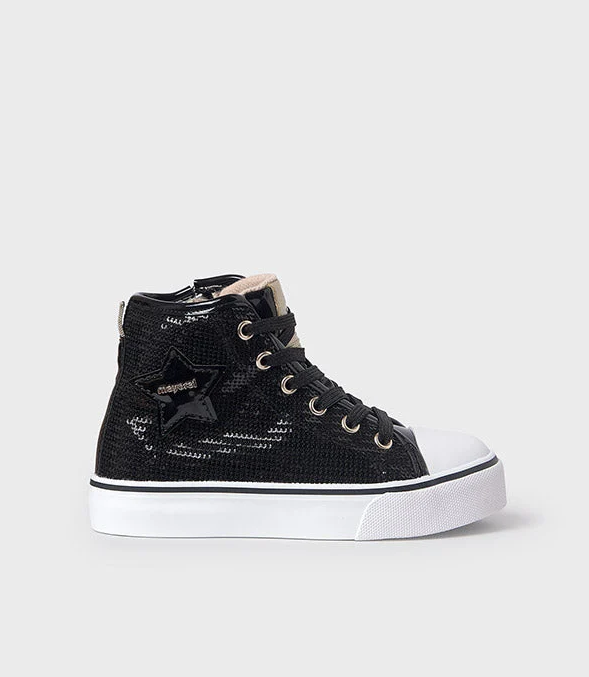 MAYORAL GIRL SEQUIN HIGH TOP SNEAKERS