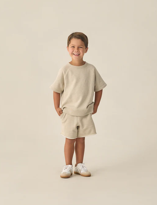 RYLEE + CRU VENTURA SHORT HEATHERED OATMEAL