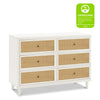Marin with Cane 6 Drawer Assembled Dresser in Warm White and Honey Cane