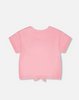 ORGANIC COTTON JERSEY T-SHIRT WITH TIE AT WAIST PINK
