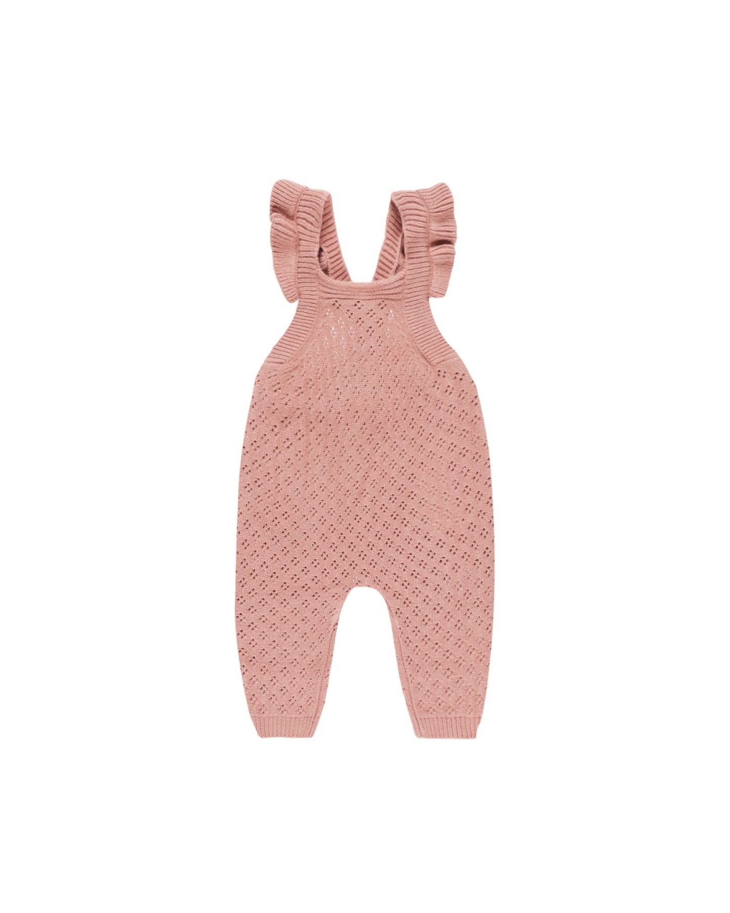 QUINCY MAE POINTELLE KNIT OVERALLS LIPSTICK