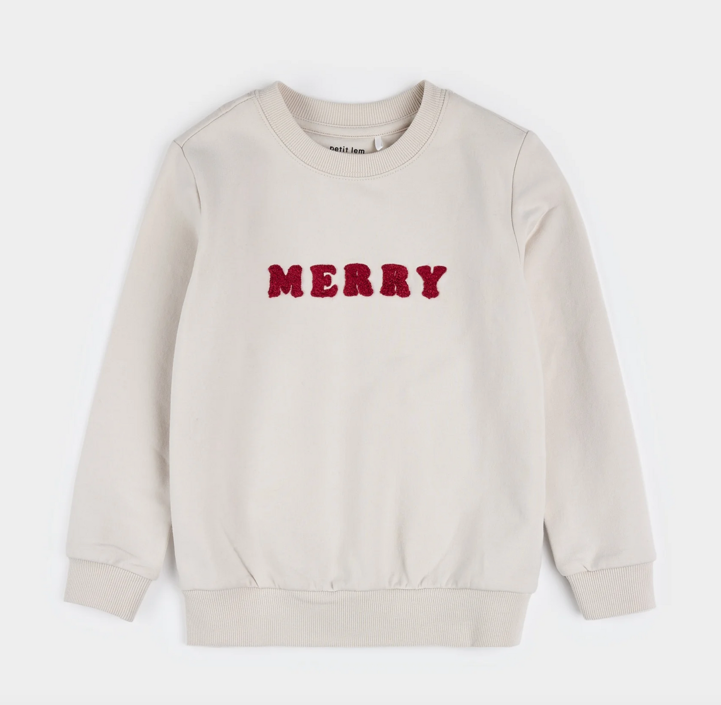 MERRY ON CREME FLEECE SWEATSHIRT