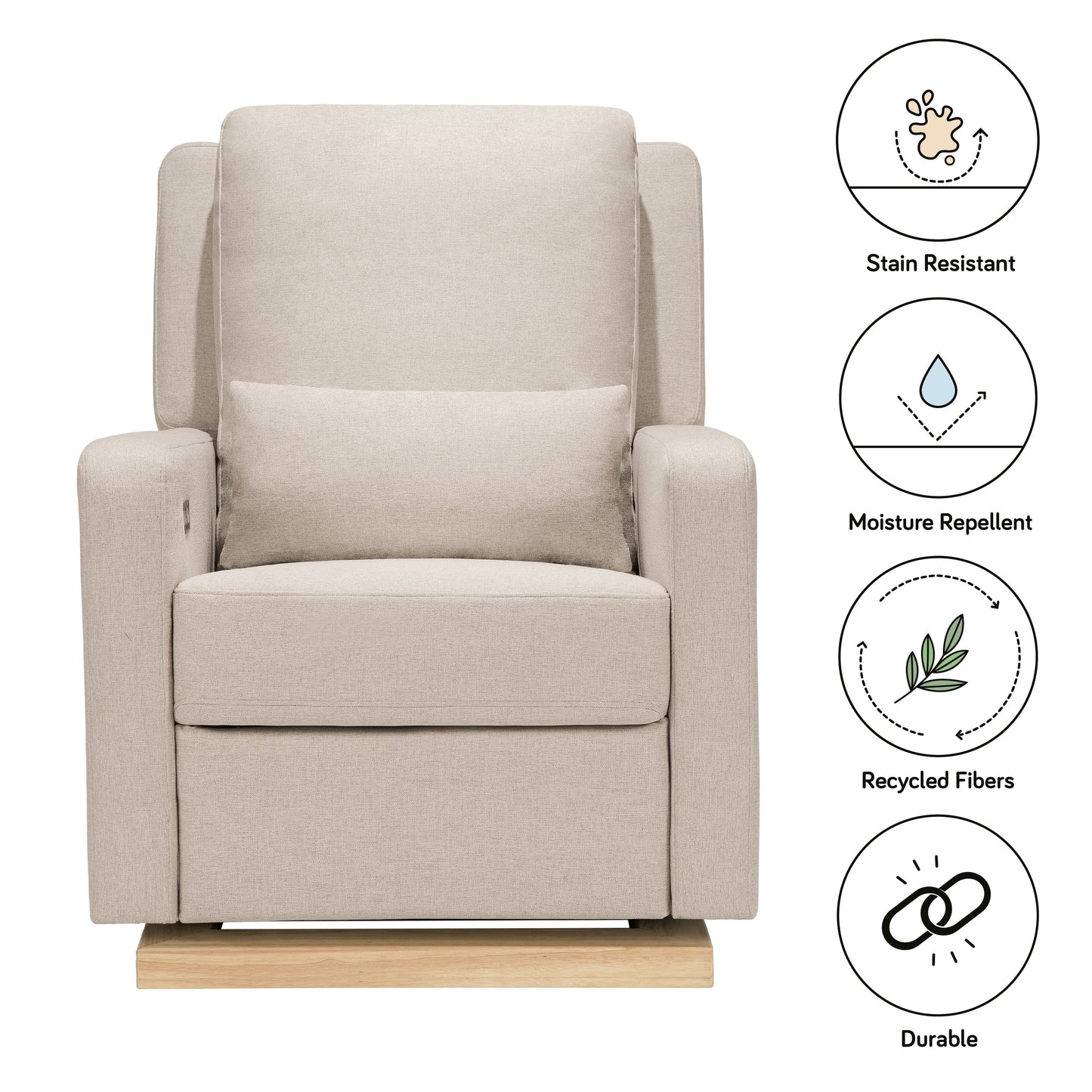 BABYLETTO SIGI ELECTRONIC RECLINER AND GLIDER WITH USB PORT