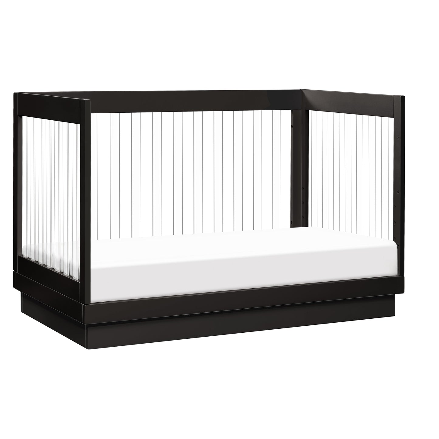 BABYLETTO HARLOW ACRYLIC 3-IN-1 CONVERTIBLE CRIB WITH TODDLER BED CONVERSION KIT