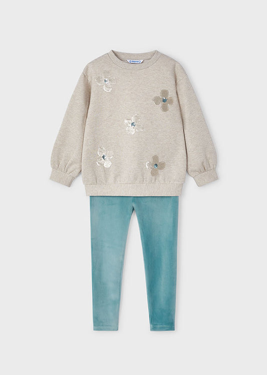 MAYORAL SEQUINS SWEATSHIRT AND LEGGING SET