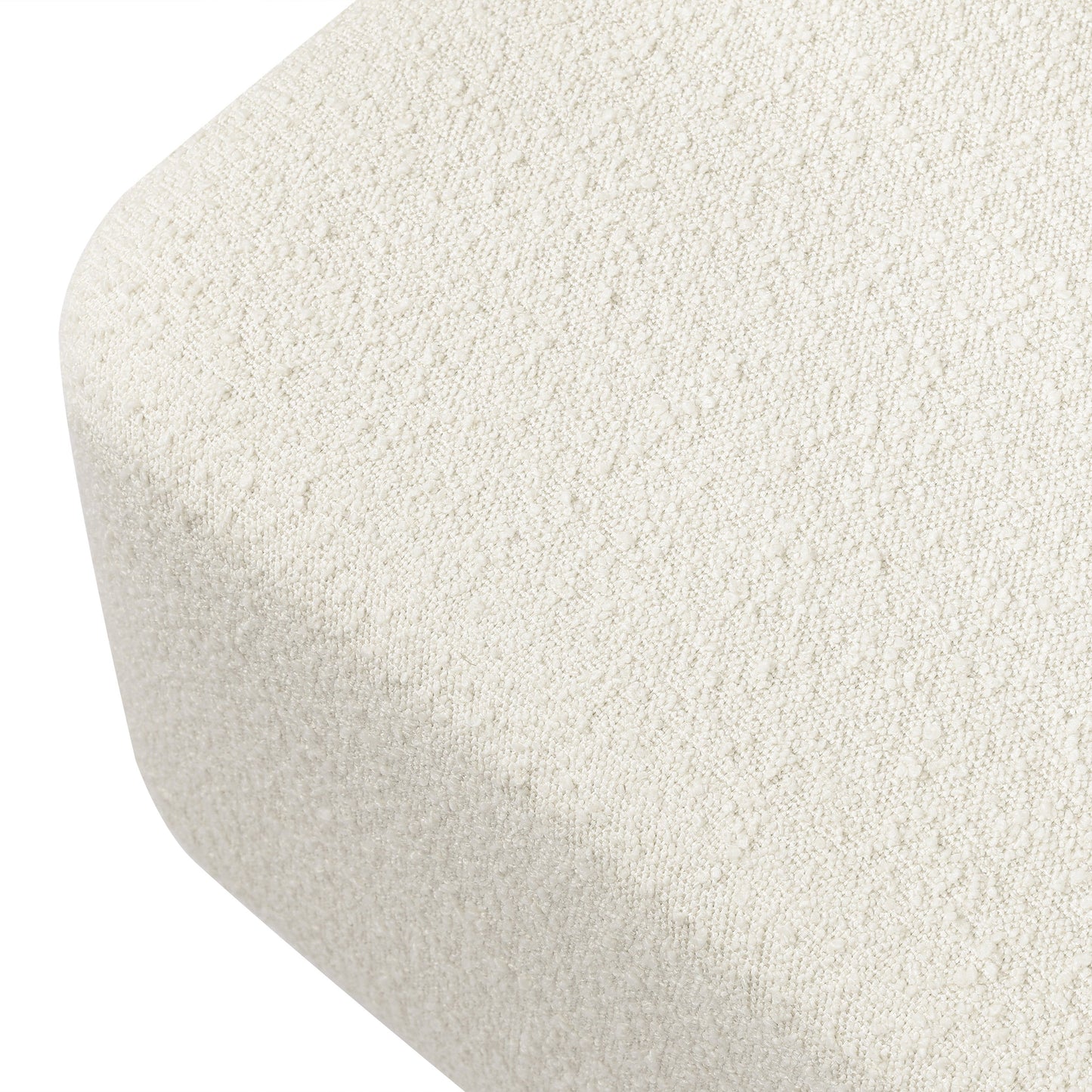 Kiwi Gliding Ottoman in Ivory Boucle w/ Gold Base