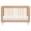 Lolly 3-in-1 Convertible Crib w/Toddler Bed Conversion in Crimson/Natural