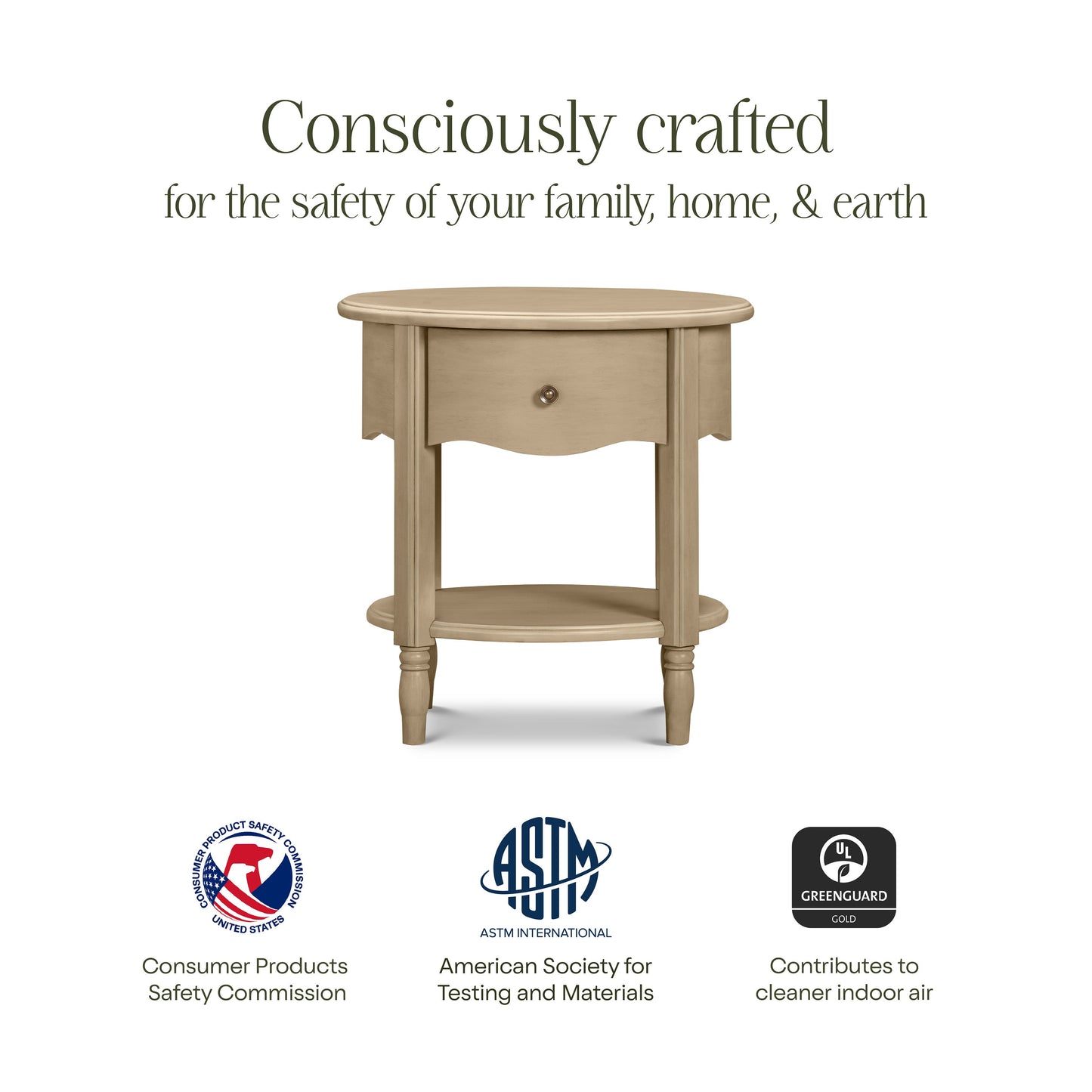 Liberty Assembled Nightstand in Warm White