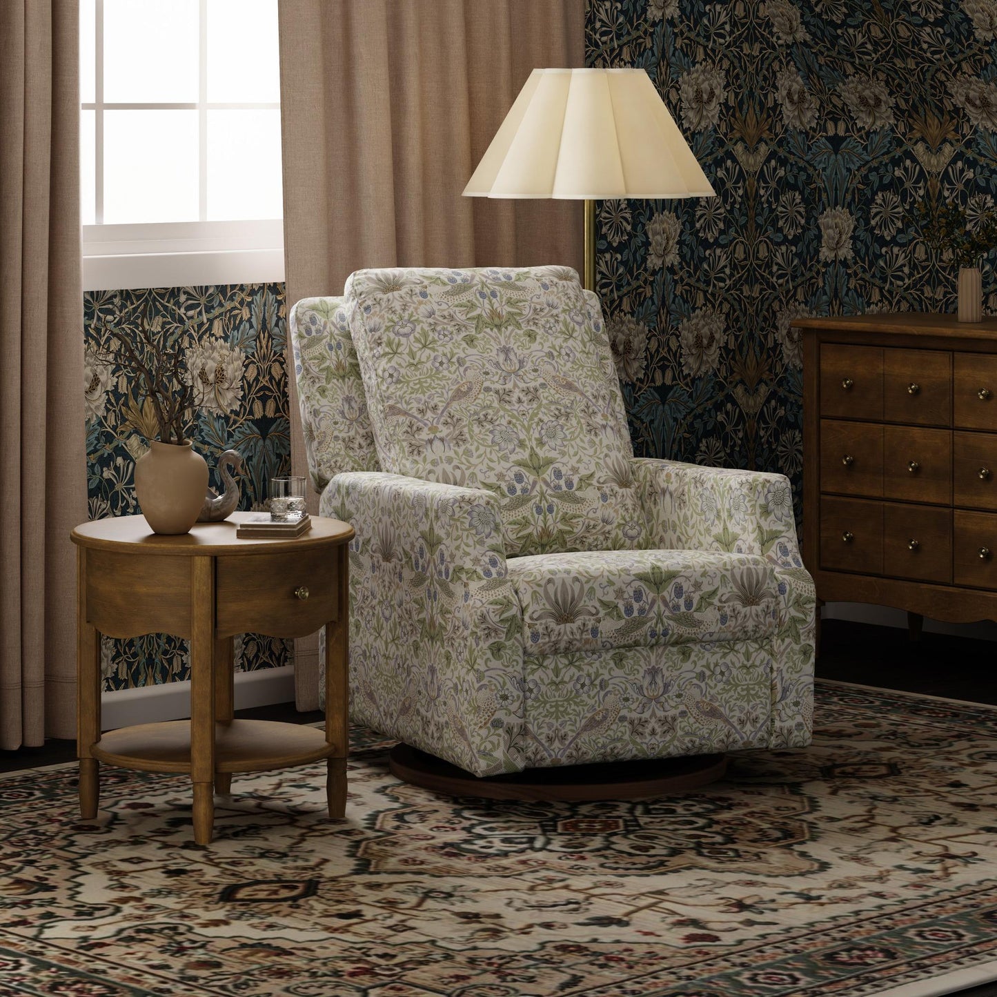 MORRIS & CO. X NAMESAKE CREWE RECLINER AND SWIVEL GLIDER