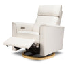 Willa Power Glider Recliner w/ adj. headrest & USB in Performance Grey Eco-Weave w/Light Wood Base