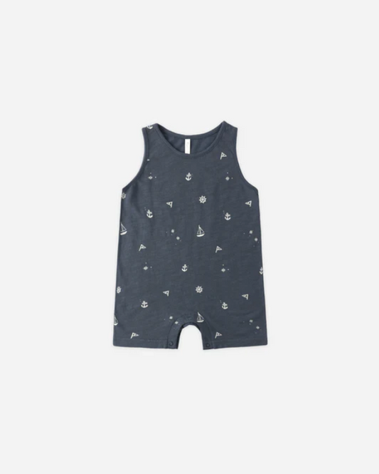 RYLEE + CRU SLEEVELESS ONE-PIECE MARITIME