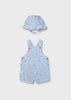 MAYORAL BOY PRINTED DUNGAREE AND HAT SET