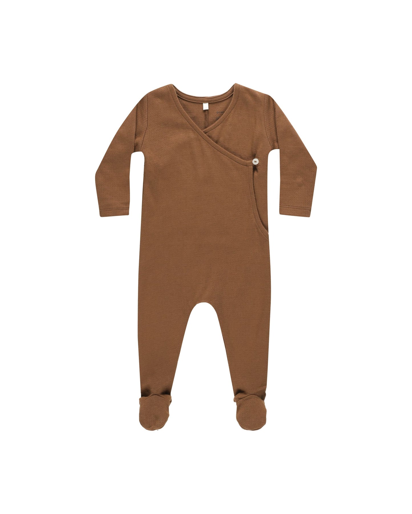 QUINCY MAE POINTELLE WRAP FOOTIE - CINNAMON