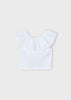 MAYORAL  EYELET RUFFLE T-SHIRT WHITE