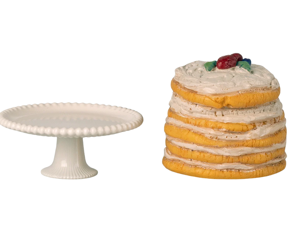 PARTY CAKE AND CAKE STAND, MOUSE - OFF WHITE