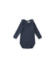 RYLEE & CRU RUFFLE COLLAR BODYSUIT - NAVY