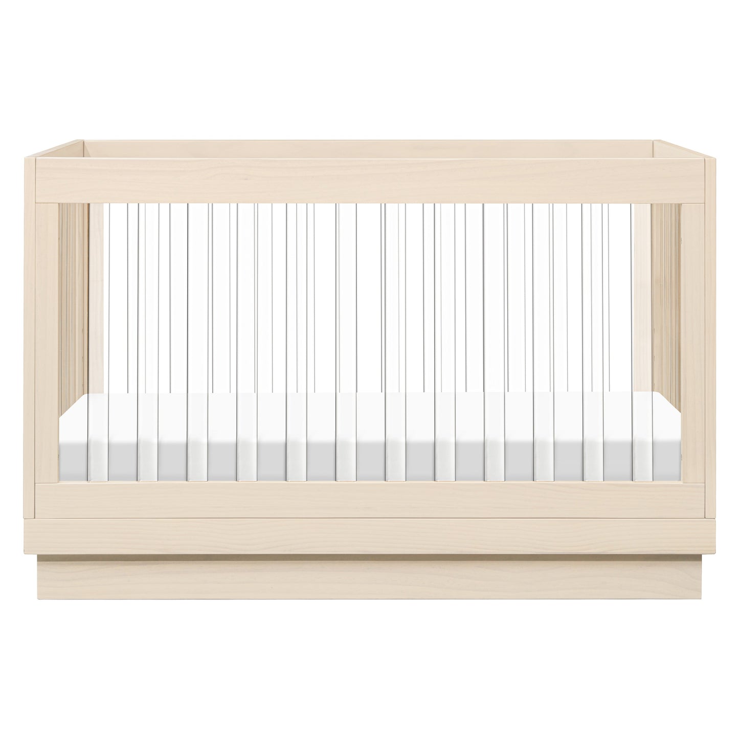 BABYLETTO HARLOW ACRYLIC 3-IN-1 CONVERTIBLE CRIB WITH TODDLER BED CONVERSION KIT