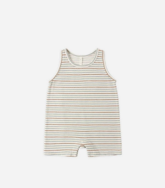 RYLEE + CRU SLEEVELESS ONE-PIECE VINTAGE STRIPE