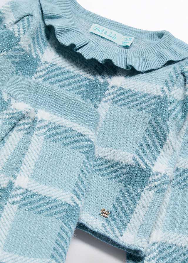 ABEL & LULA GIRL PLAID KNIT SKIRT SET