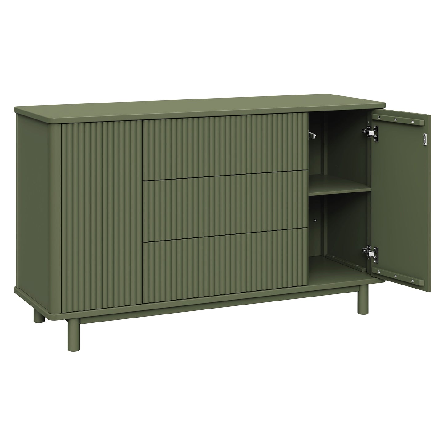 Pogo Tambour Assembled Dresser in Olive