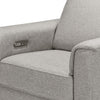 Willa Power Glider Recliner w/ adj. headrest & USB in Performance Grey Eco-Weave w/Light Wood Base