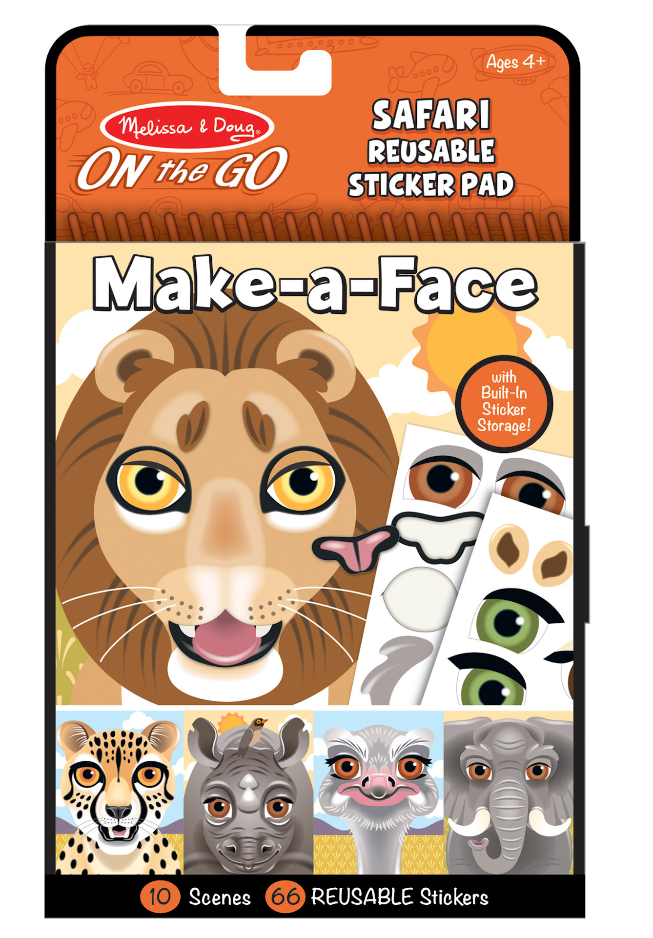 MAKE-A-FACE SAFARI REUSABLE STICKER PAD