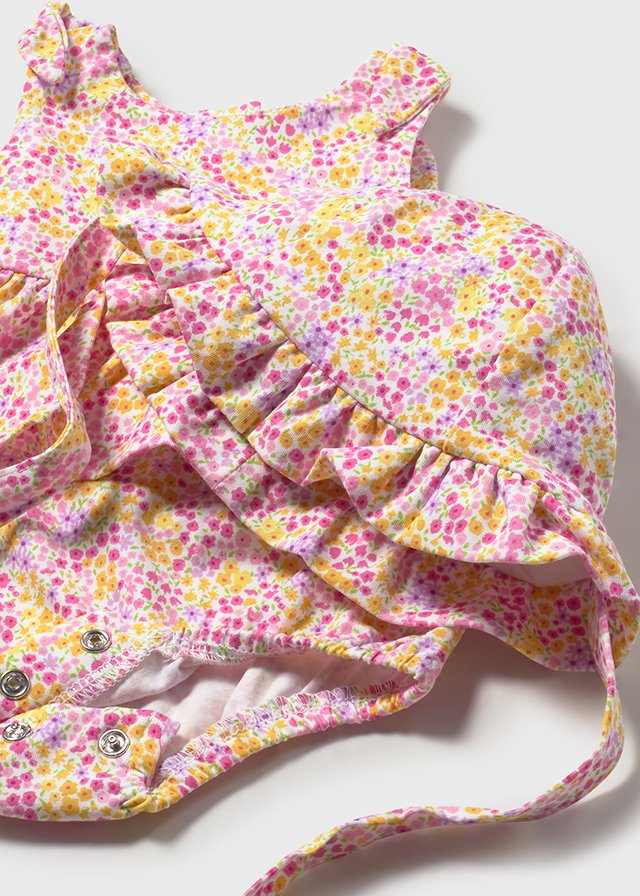 MAYORAL NEWBORN GIRL PRINTED ROMPER WITH HAT SET