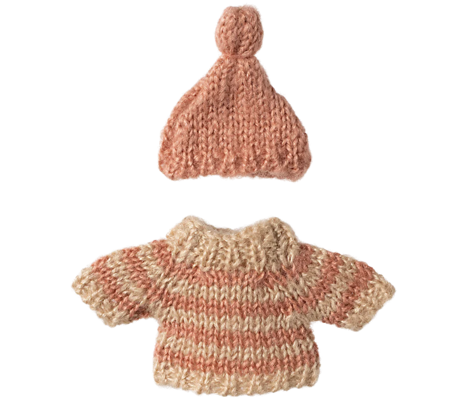 MAILEG KNITTED SWEATER AND HAT, BIG SISTER MOUSE