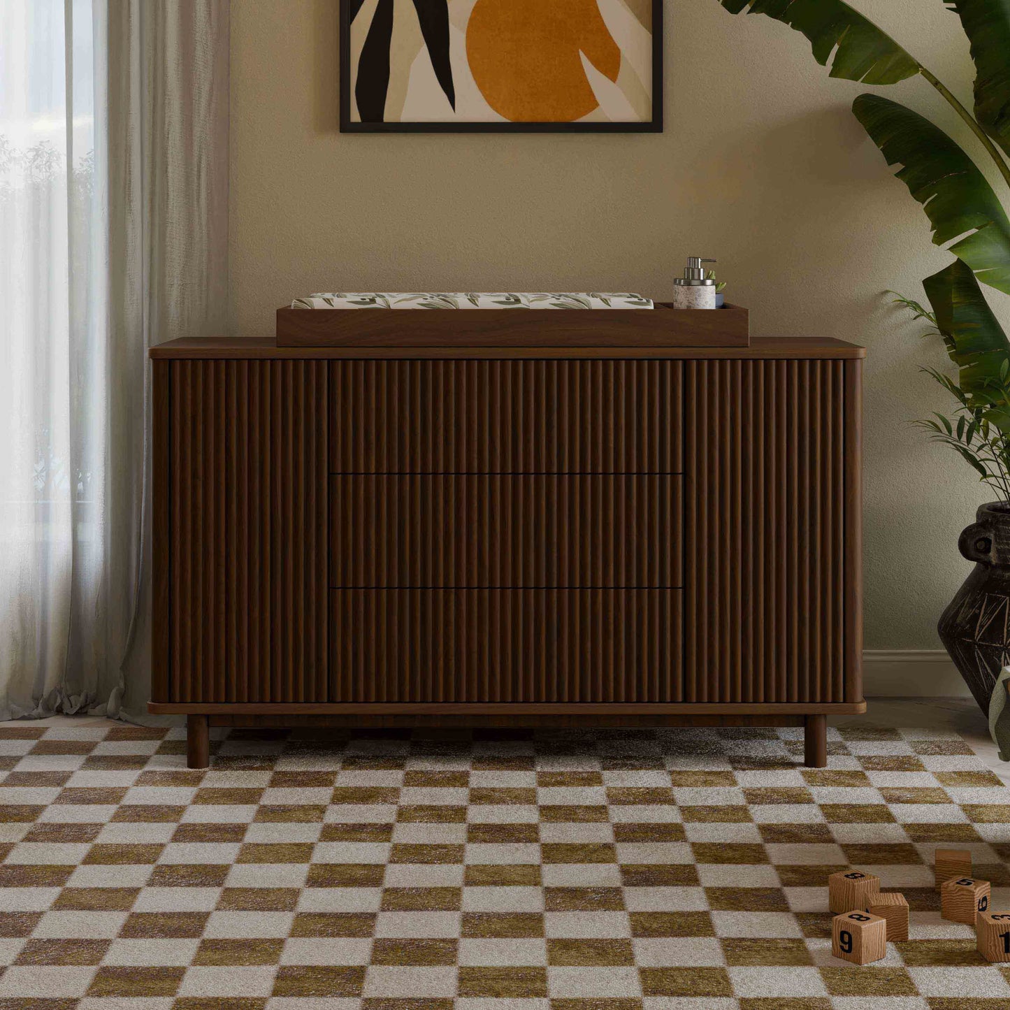 Pogo Tambour Assembled Dresser in Olive