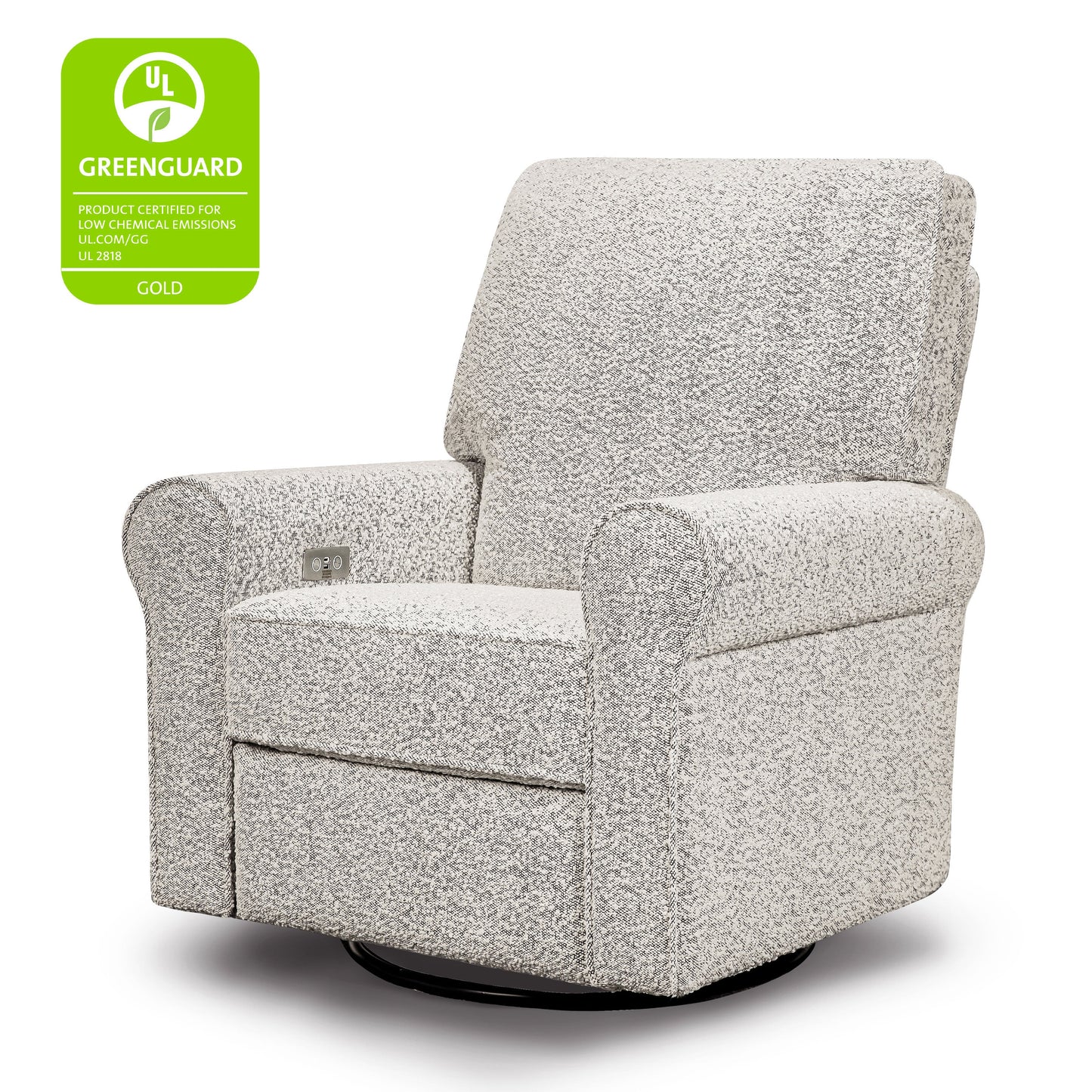 MONOGRAM BY NAMESAKE MONROE POWER RECLINER AND SWIVEL GLIDER IN BOUCLE Black White Boucle