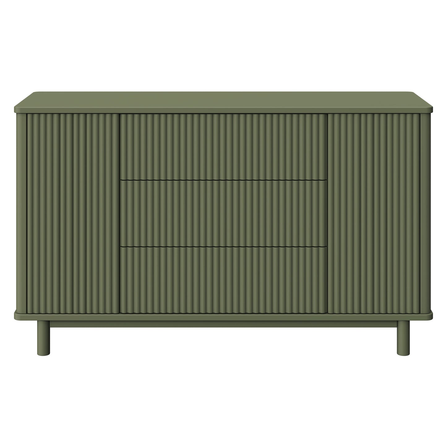 Pogo Tambour Assembled Dresser in Olive