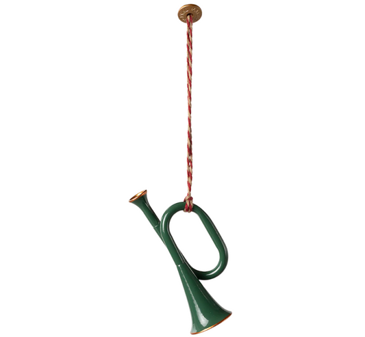 MAILEG METAL ORNAMENT TRUMPET - DARK GREEN