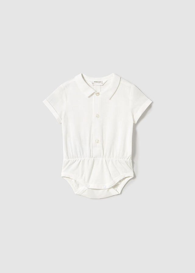 MAYORAL COLLARED BODYSUIT- NATURAL