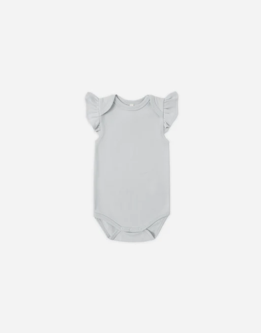 QUINCY MAE RELAXED FLUTTER SLEEVE BODYSUIT SKY