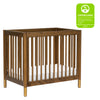 Gelato 4-in-1 Convertible Mini Crib and Twin bed in Natural Walnut Finish with Gold Feet