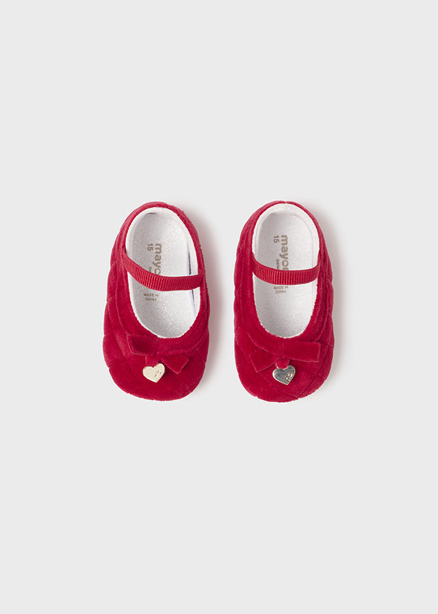MAYORAL VELVET MARY JANES - RED