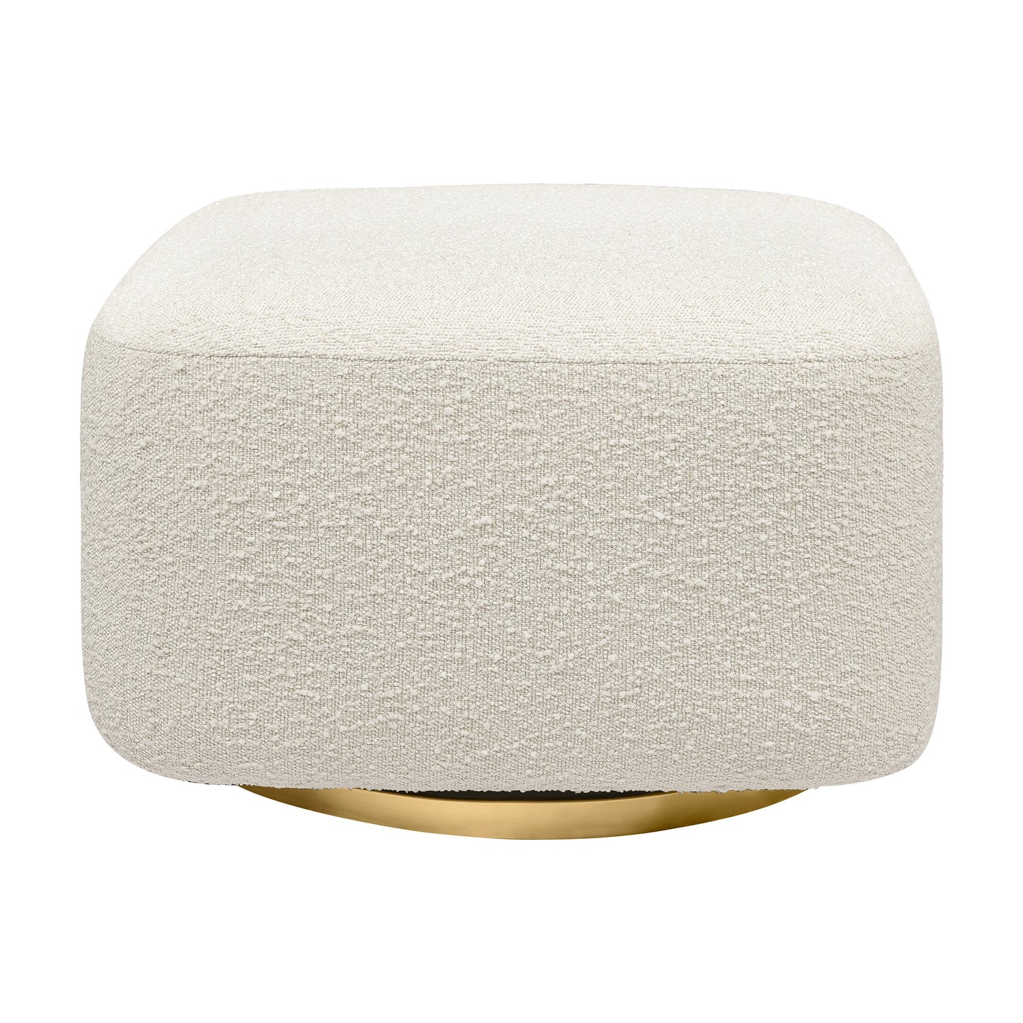 Kiwi Gliding Ottoman in Ivory Boucle w/ Gold Base