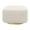 Kiwi Gliding Ottoman in Ivory Boucle w/ Gold Base