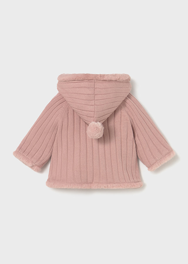 MAYORAL GIRL KNIT JACKET WITH FAUX FUR MELLOW