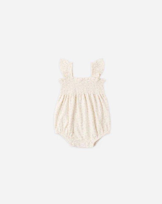 QUINCY MAE SMOCKED RUFFLE SLEEVE ROMPER - DITSY