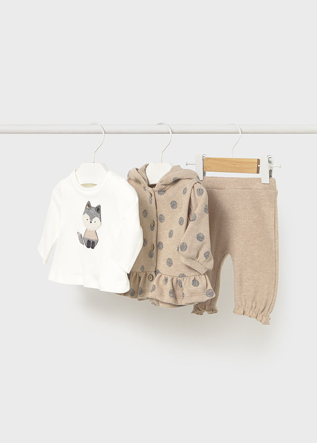 MAYORAL NEWBORN GIRL 3-PIECE KNIT SET