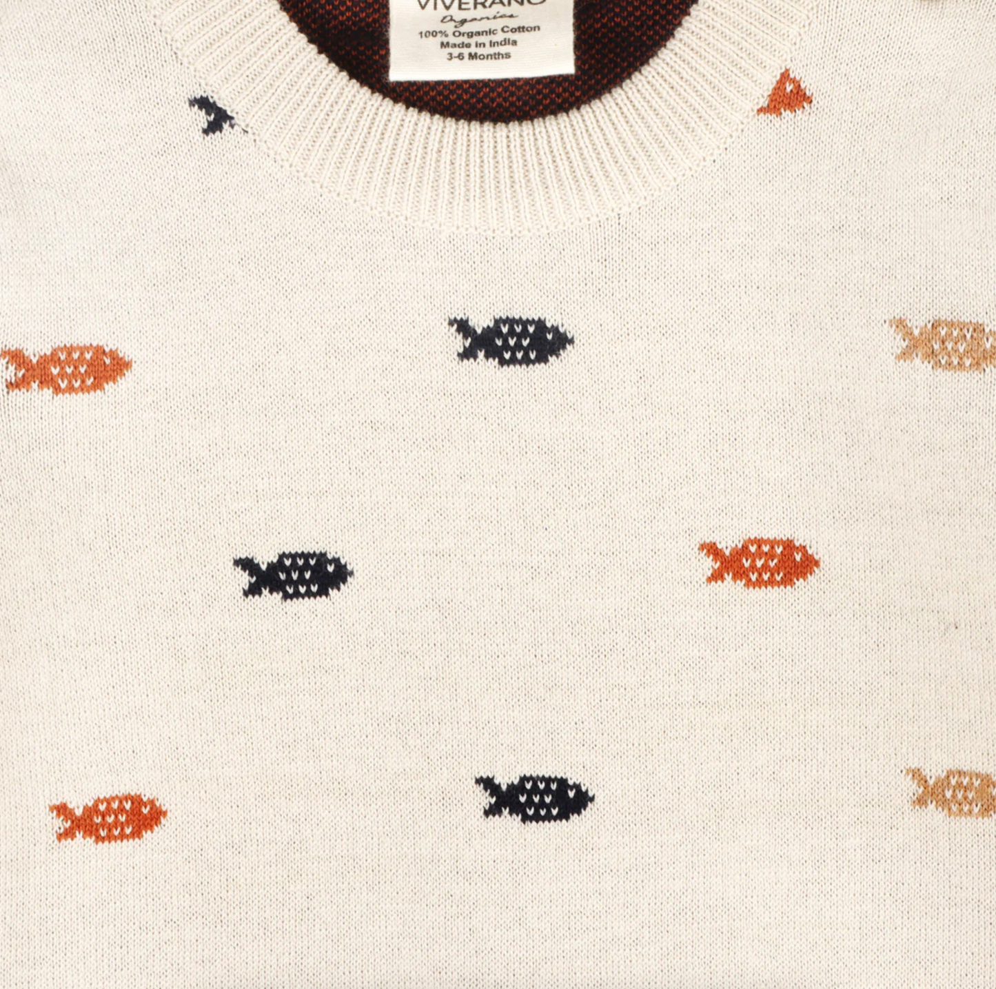 FISHES JACQUARD KNIT PULLOVER SWEATER