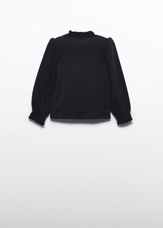 ABEL & LULA GIRLS RIBBED TURTLENECK - BLACK