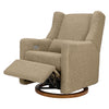 Kiwi Glider Recliner w/ Electronic Control and USB in Ivory Boucle w/Gold Base
