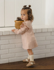 QUINCY MAE LONG SLEEVE FLUTTER DRESS DUSTY ROSE